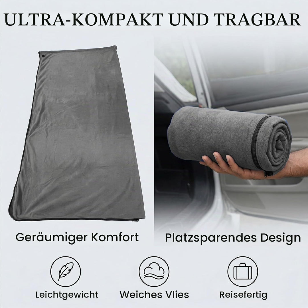 Hüttenschlafsack, Sommerschlafsack Tragbare Polar Fleece, Sleeping Bag für Camping, Wandern oder Mit