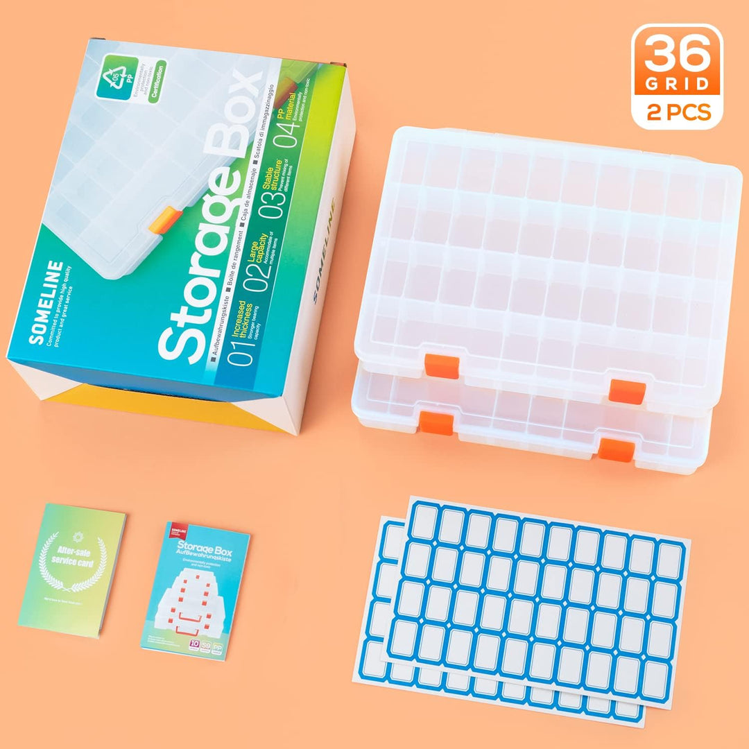 SOMELINE® Sortimentskasten mit 36 Fächern | Stabile Sortierbox für Schrauben, Kleinteile, Klein- und