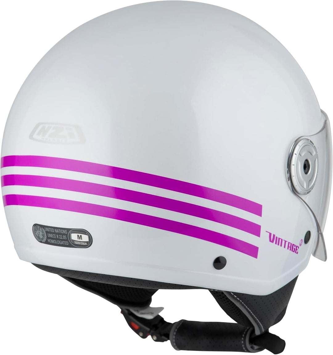 NZI Unisex-Adult Vintage 3 Helmet L TRIBAND PEARL WHITE&PINK, L TRIBAND PEARL WHITE&PINK