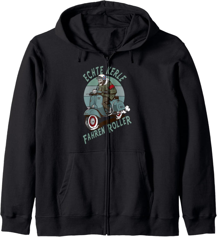 Echte Kerle fahren Roller. Für harte Männer & Zweitakt Fans Kapuzenjacke