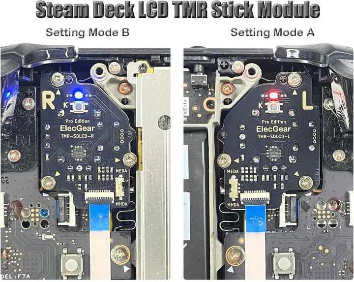 ElecGear TMR Joystick Ersatz für Steam Deck LCD, PCB-Modul mit MCU-Kalibrierung und Anti-Drift TMR C
