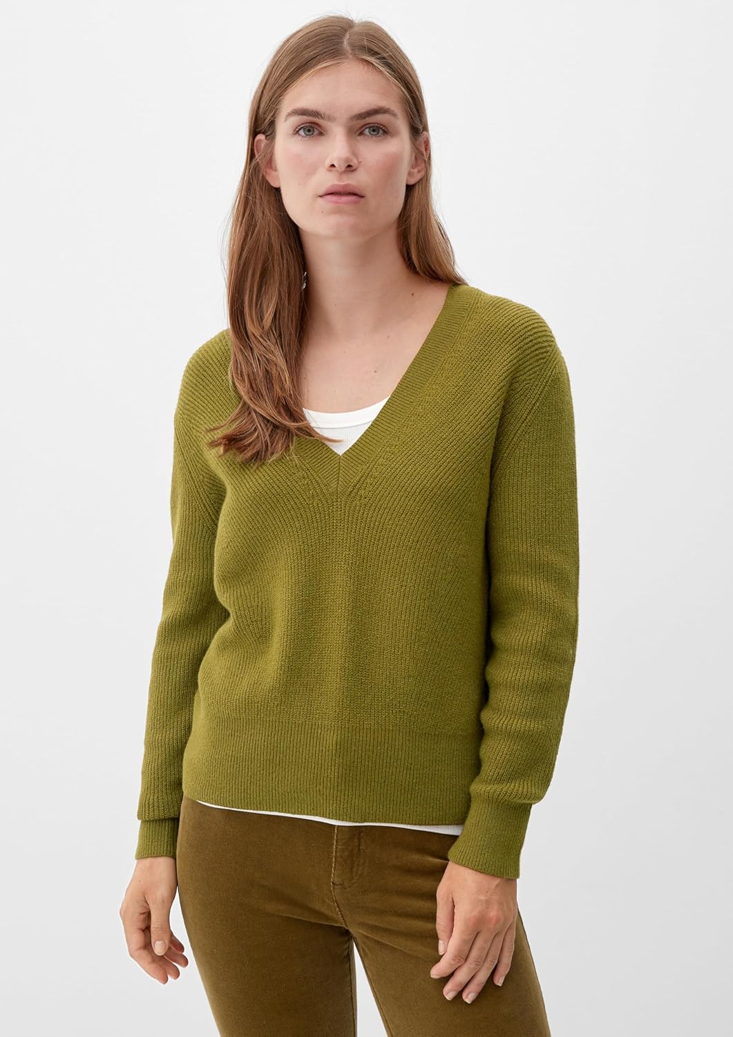 s.Oliver Pullover mit V-Ausschnitt 40 Grün, 40 Grün