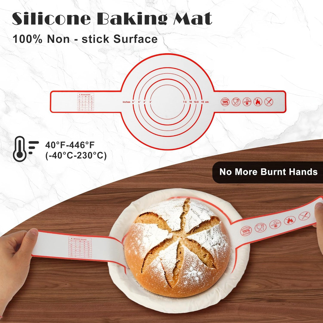 10 Stück Gärkorb Brot Set, 23 cm Gärkorb Rund,Gärkörbchen zum Brotbacken,Handgeflochtener Fermentier