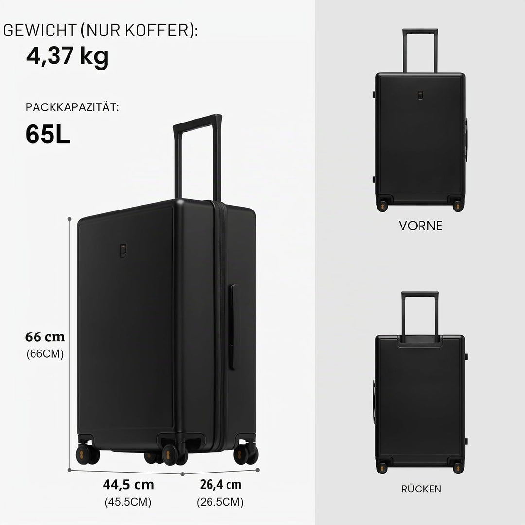 LEVEL8 Koffer Trolleys handgepäck Leichtgewicht 100% PC mit Organizer Set 4-teilig TSA Zahlenschloss