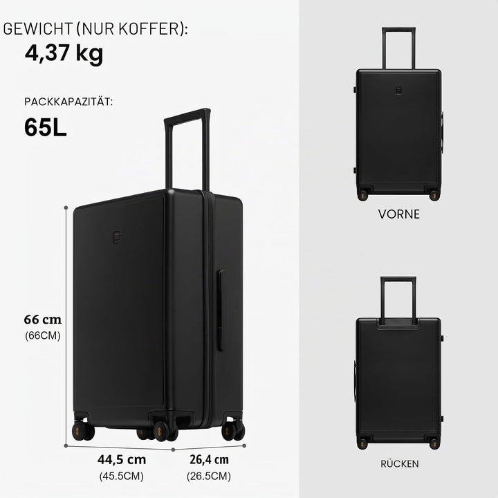 LEVEL8 Koffer Trolleys handgepäck Leichtgewicht 100% PC mit Organizer Set 4-teilig TSA Zahlenschloss