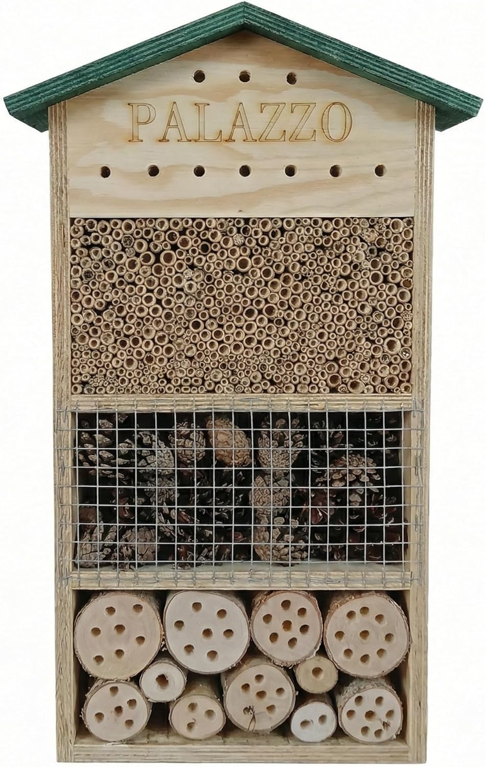 Insektenhotel Palazzo XL – Artenschutz für Wildbienen &amp; Marienkäfer | Wetterfestes, nachhaltiges Ins