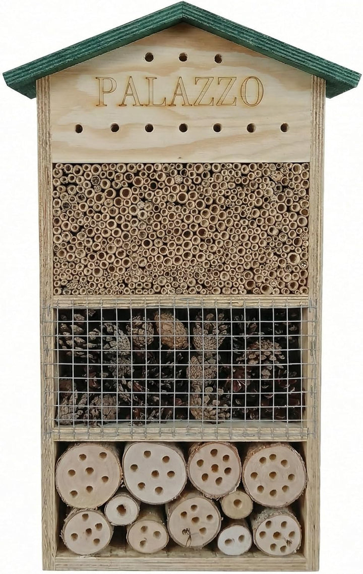 Insektenhotel Palazzo XL – Artenschutz für Wildbienen &amp; Marienkäfer | Wetterfestes, nachhaltiges Ins