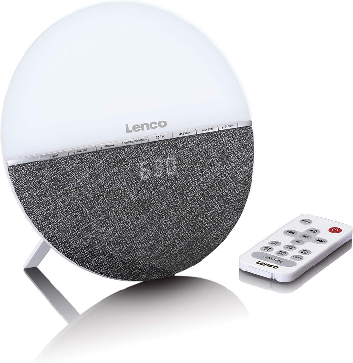 Lenco CRW-4 Uhrenradio - Wellness Wake-Up-Light - Lichtwecker mit Bluetooth - PLL FM Empfänger - zwe