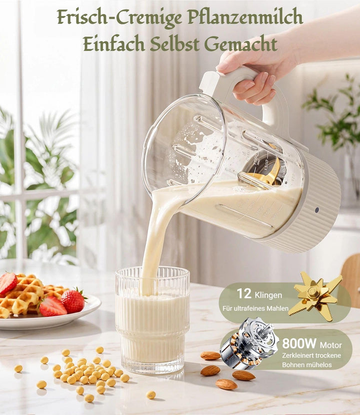 Nussmilch Maschine 11-in-1, 1,75L Automatisch Sojamilchbereiter, Für Selbstgemachte Pflanzenmilch, H