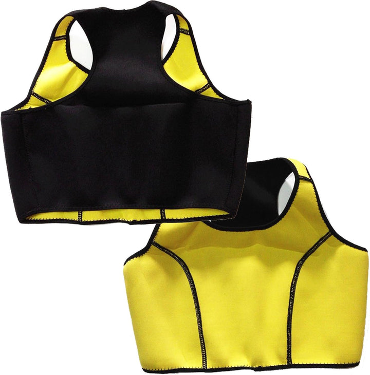 ANDANTE Premium Damen Mädchen Fitness Sport BH Bra Bustier - Neopren, Schwarz - Gelb, Grösse Grösse