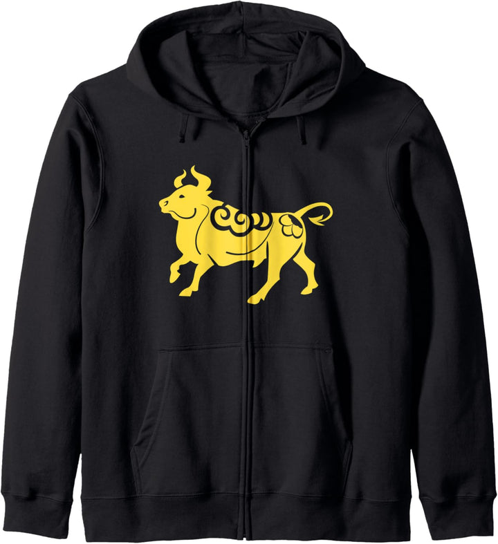 Chinesisches Neujahrs des Ochsen 2021 3 Ox Stier Viel Glück Kapuzenjacke
