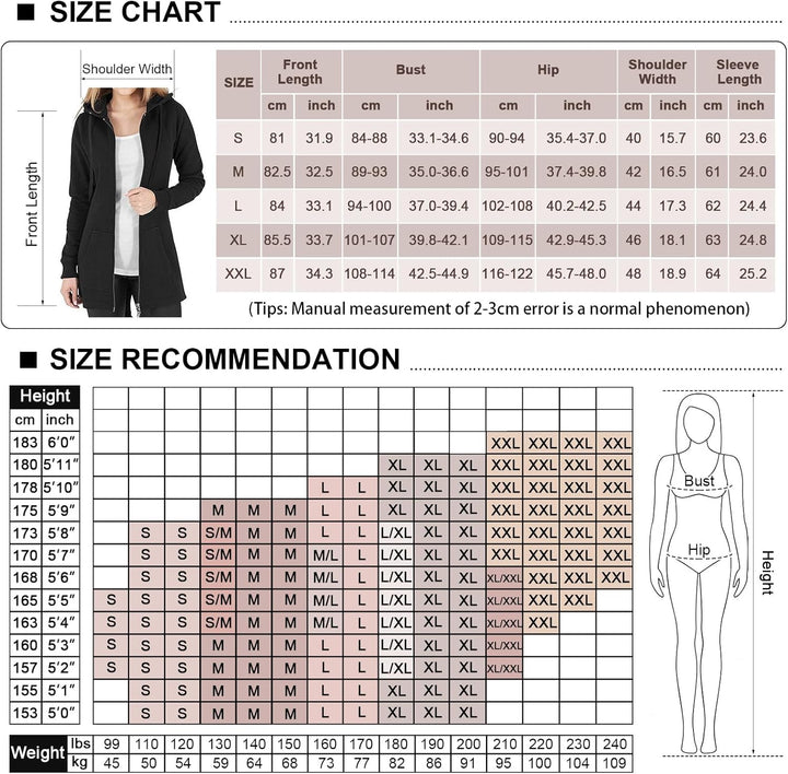 Tuopuda Damen Hoodie Jacke Oversize Reissverschluss Winterjacke Langarm Mantel Winter Warm Cardigan
