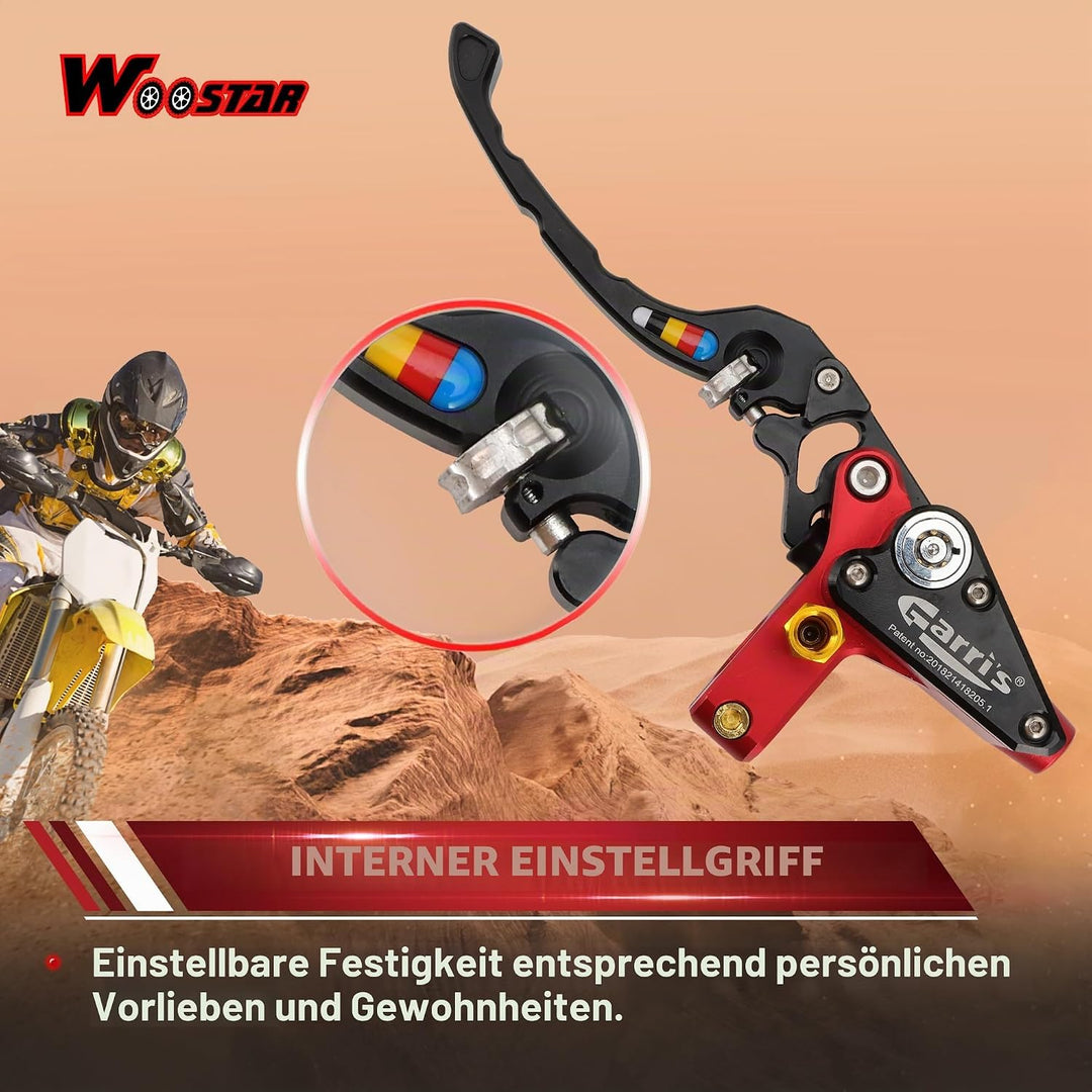 WOOSTAR 22mm Motorrad Hydraulische Kupplung Hauptbremszylinder mit CNC Bremshebel Ersatz für Motorra