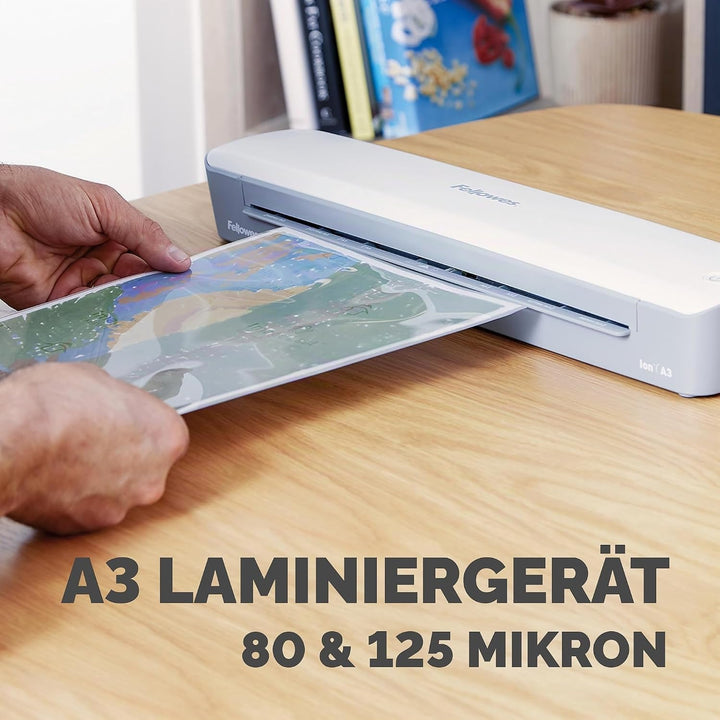 Fellowes Laminiergerät Ion A3 für Büro, Home Office - Heisslaminierfolien bis 125 Mikron Stärke - in
