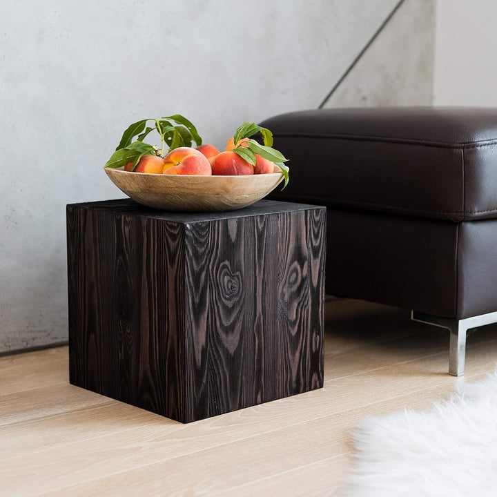DECORATIVO Holzständer, Holzblock, Baumstamm Deko - Bodenwindlicht Säule perfekt als Innendekoration