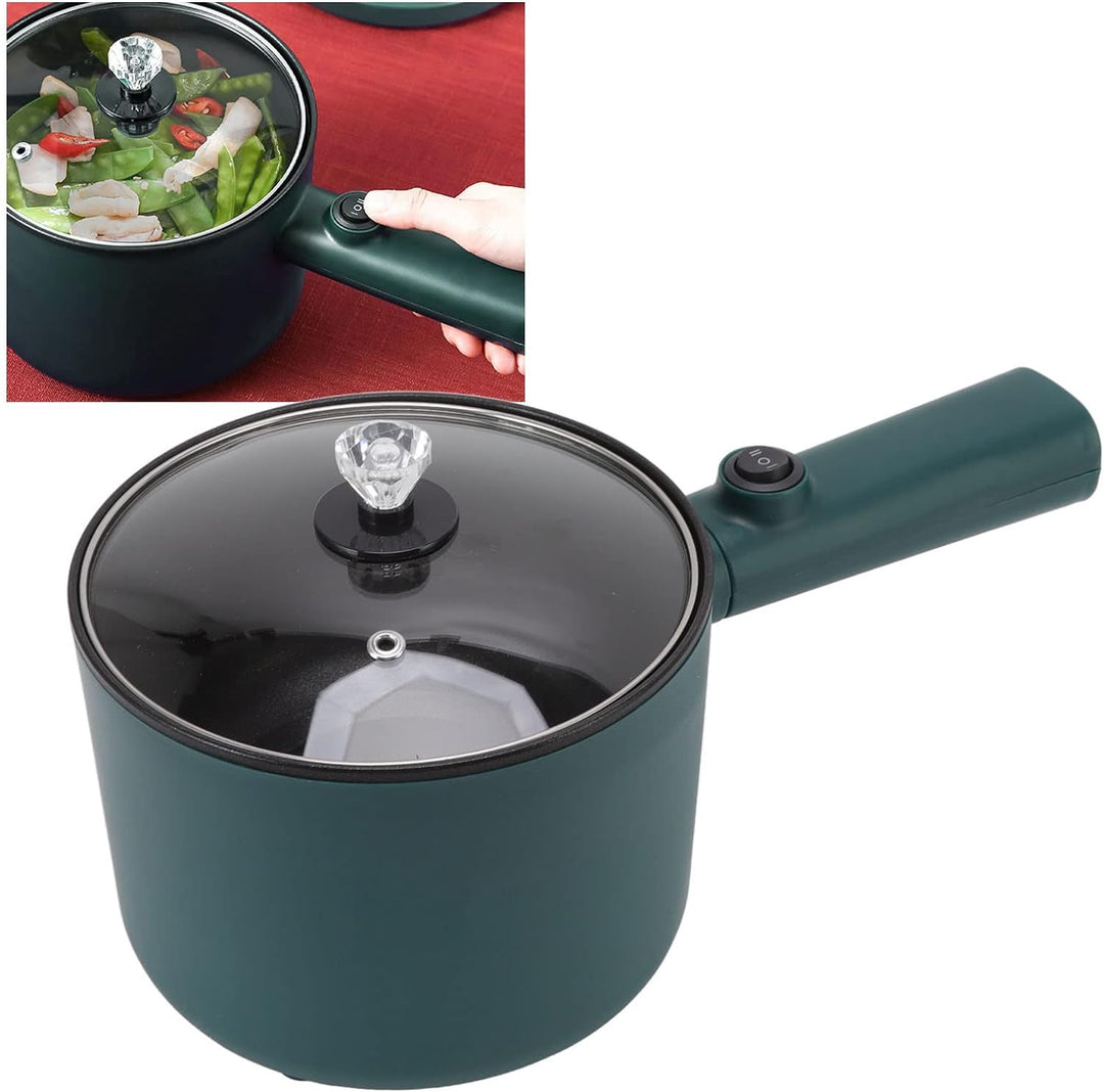 Elektrischer Hot Pot, Mini-Ramen-Kocher 1,8 L Schnellnudelkocher Antihaft-Sauté-Pfanne Mini-Topf 2 T