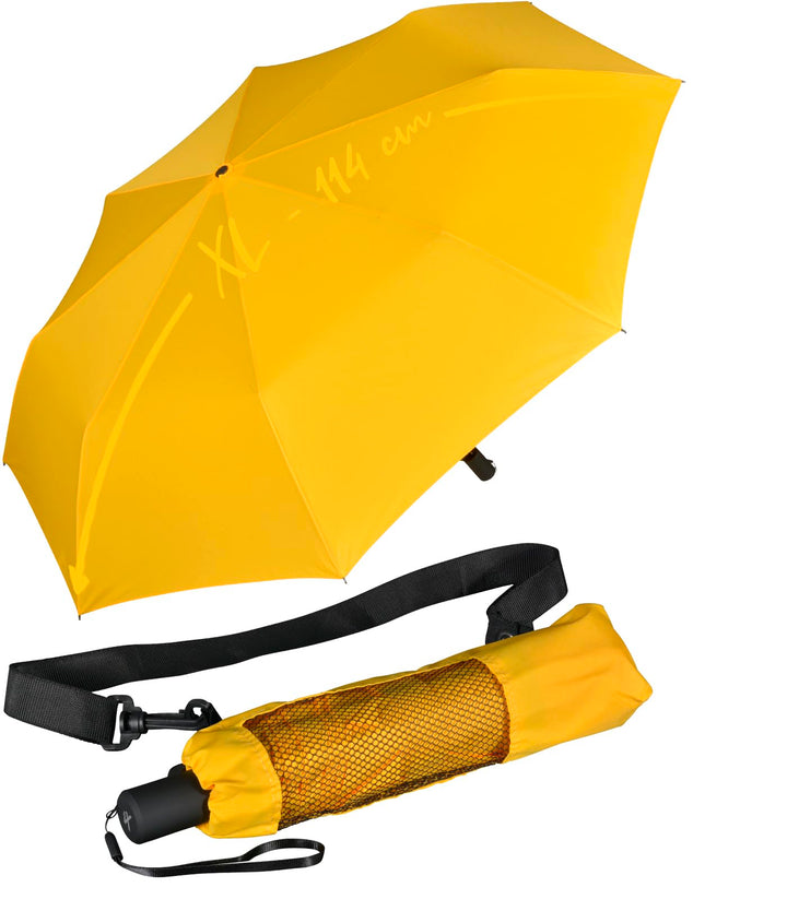iX-brella Trekking XL Taschenschirm 115 cm gross mit Umhängetasche yellow, yellow