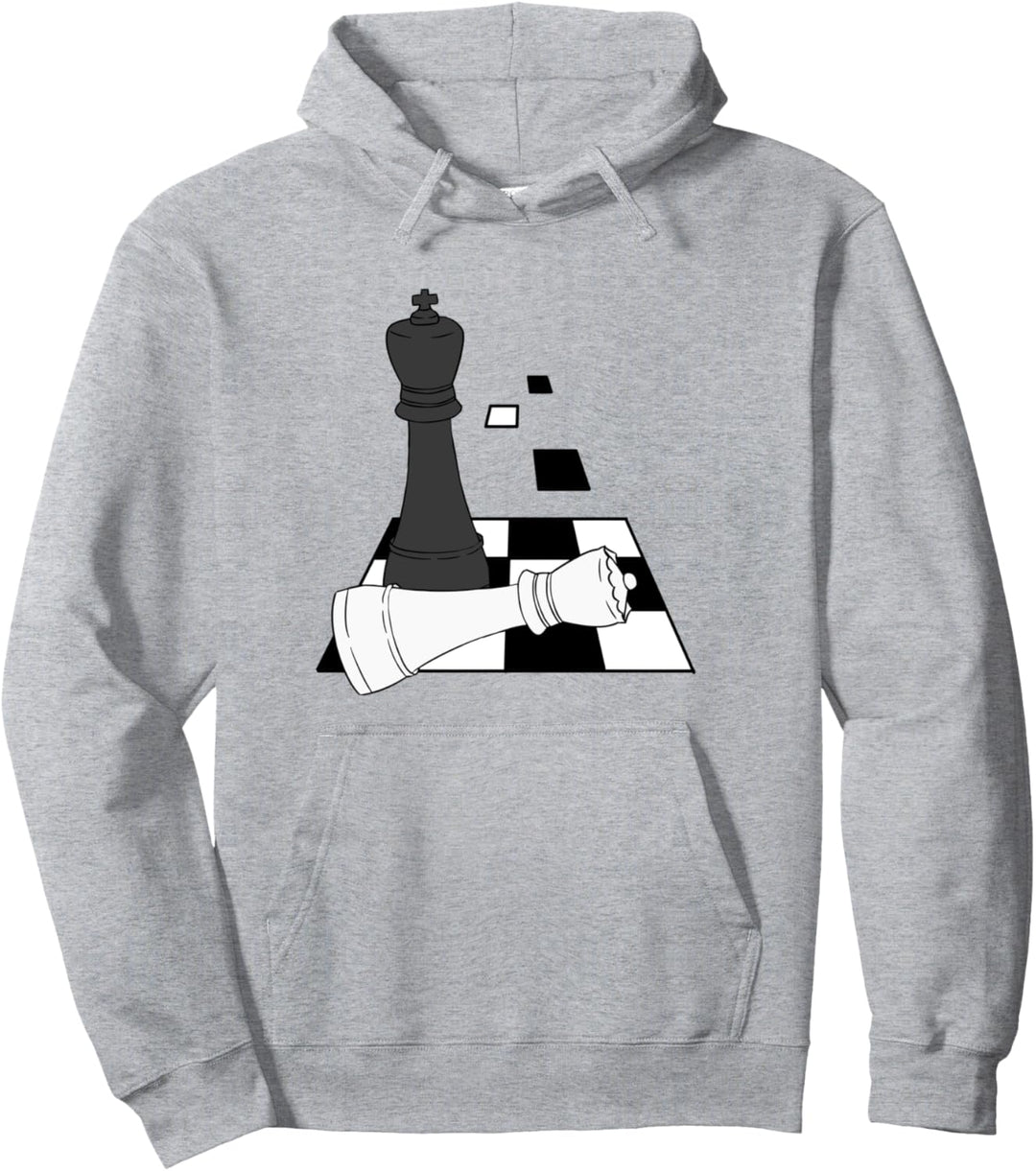 Schachbrett Motiv König Springer Bauer Schach Matt Design Pullover Hoodie