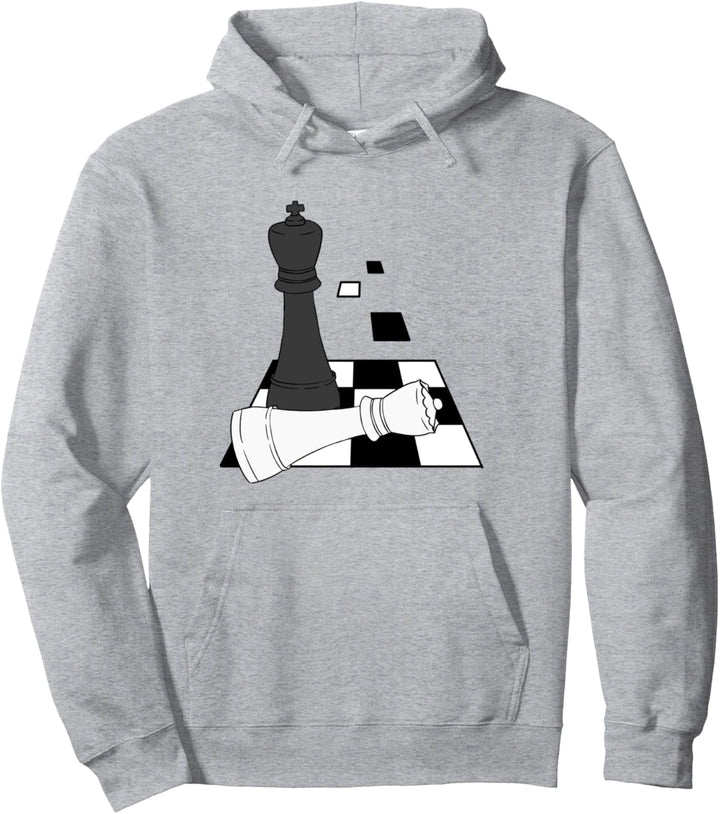 Schachbrett Motiv König Springer Bauer Schach Matt Design Pullover Hoodie