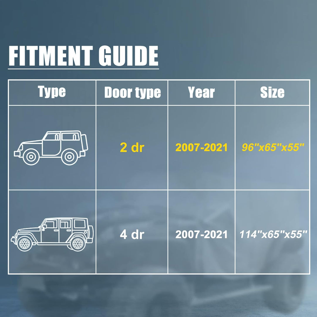 X AUTOHAUX Autoabdeckung SUV Autoplane Outdoor Vollgarage Wasserdicht Auto Abdeckplane für Jeep Wran