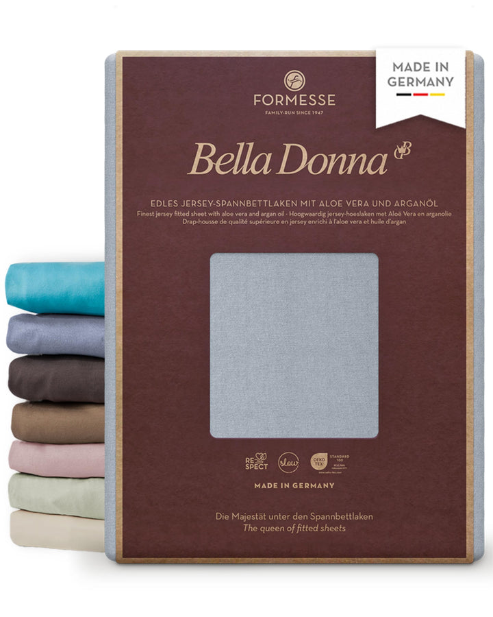 Spannbettlaken Bella Donna Jersey für Matratzen & Wasserbett 140-160 x 200-220 cm in Hellgrau