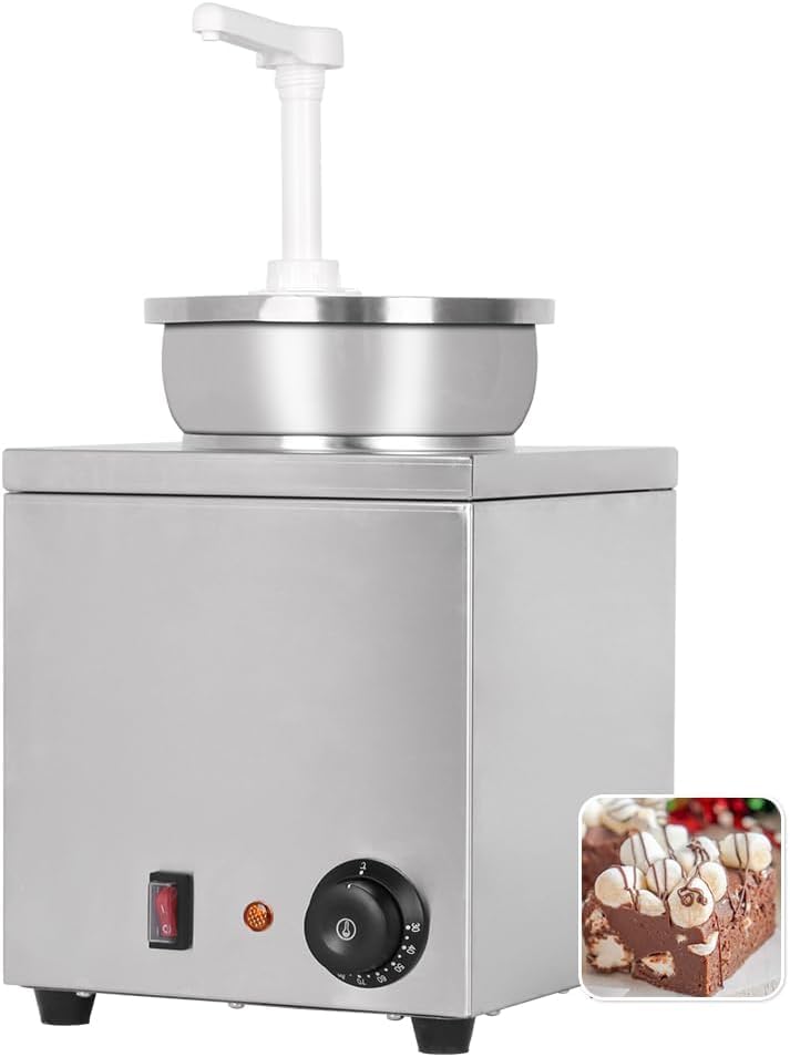 Kommerzieller Heissfudge-Wärmer, 3,5 l Nacho-Käse-Saucenwärmer, Pumpspender, Käsewärmer, Edelstahl f