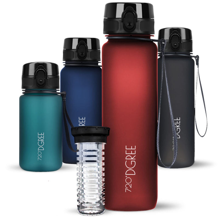 720°DGREE Trinkflasche “uberBottle“ 350ml, 500ml, 650ml, 1l, 1,5 Liter softTouch +Früchtebehälter -
