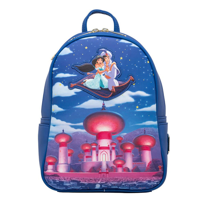 Loungefly Disney Glow in the Dark Aladdin and Jasmine Magic Carpet Ride Women's Double Strap Shoulde