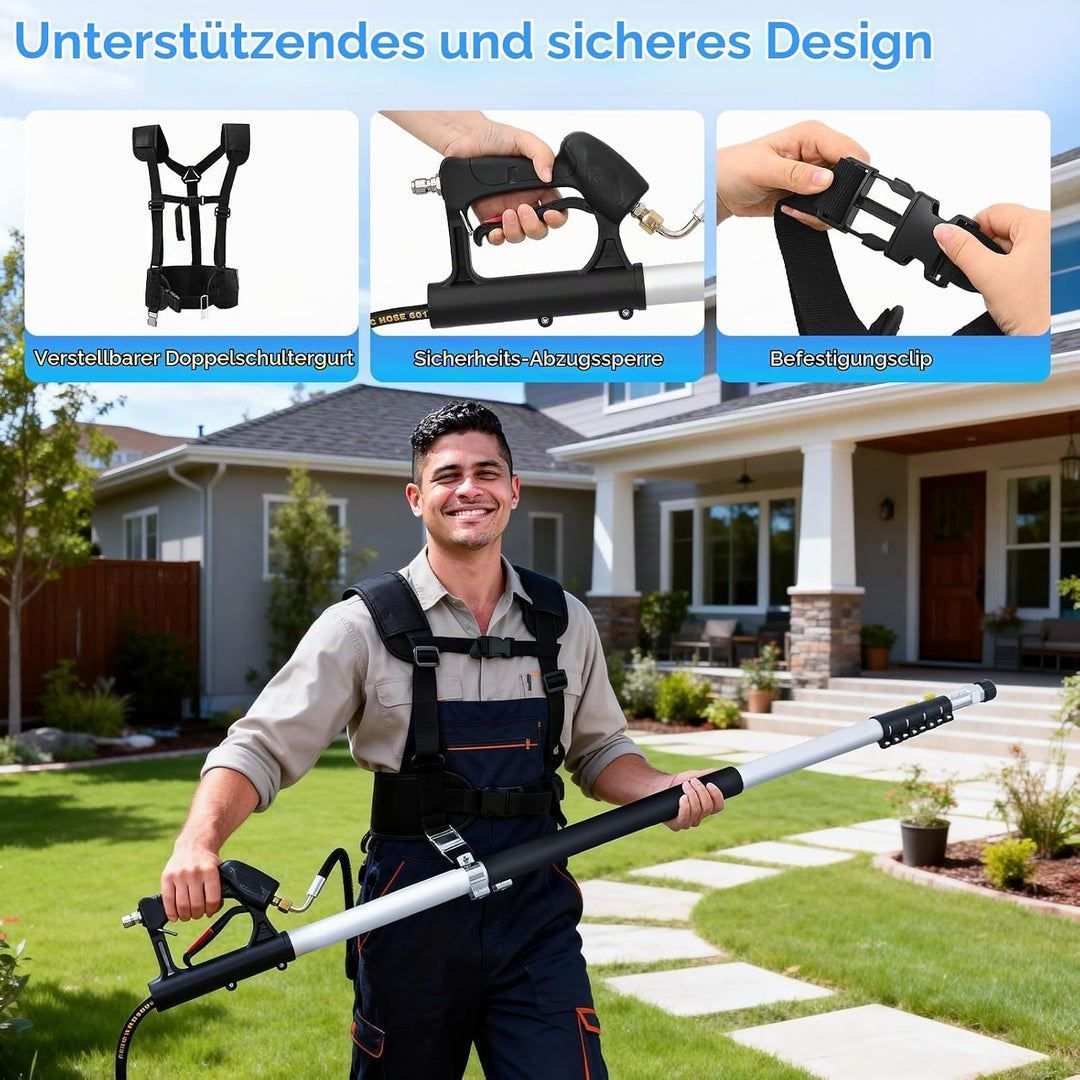 Teleskopstab für Hochdruckreiniger 730cm Schwarz, Schwarz