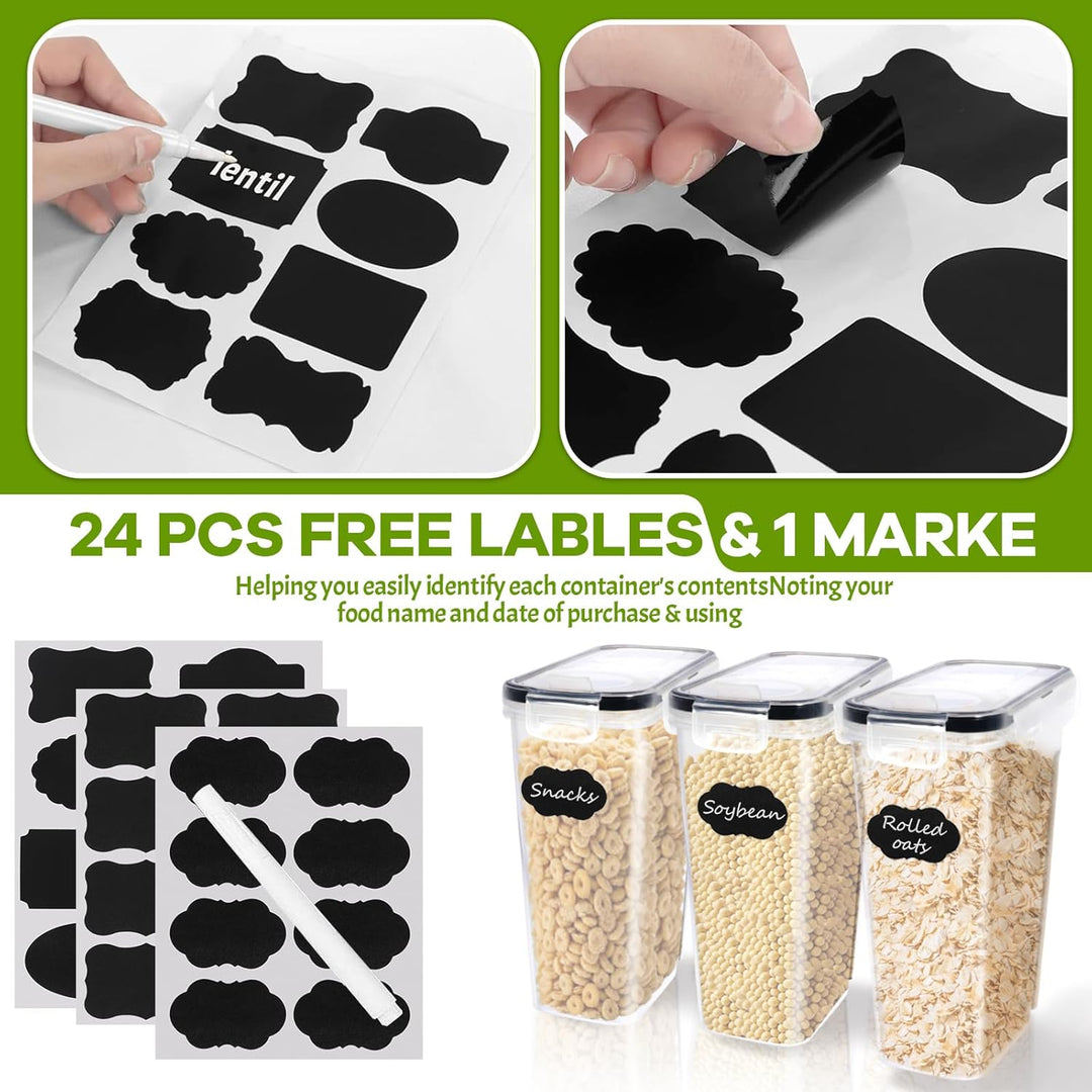 2.5L Vorratsdosen Set, Satz mit 6, BPA-frei, Müsli Schüttdose, Aufbewahrungsbox Küche, Luftdichte Kü