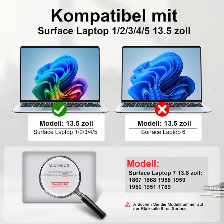 STARY 360° Sichtschutzfolie 13,5 Zoll Microsoft Surface Laptop 1/2/3/4/5, Selbstklebende Blendschutz