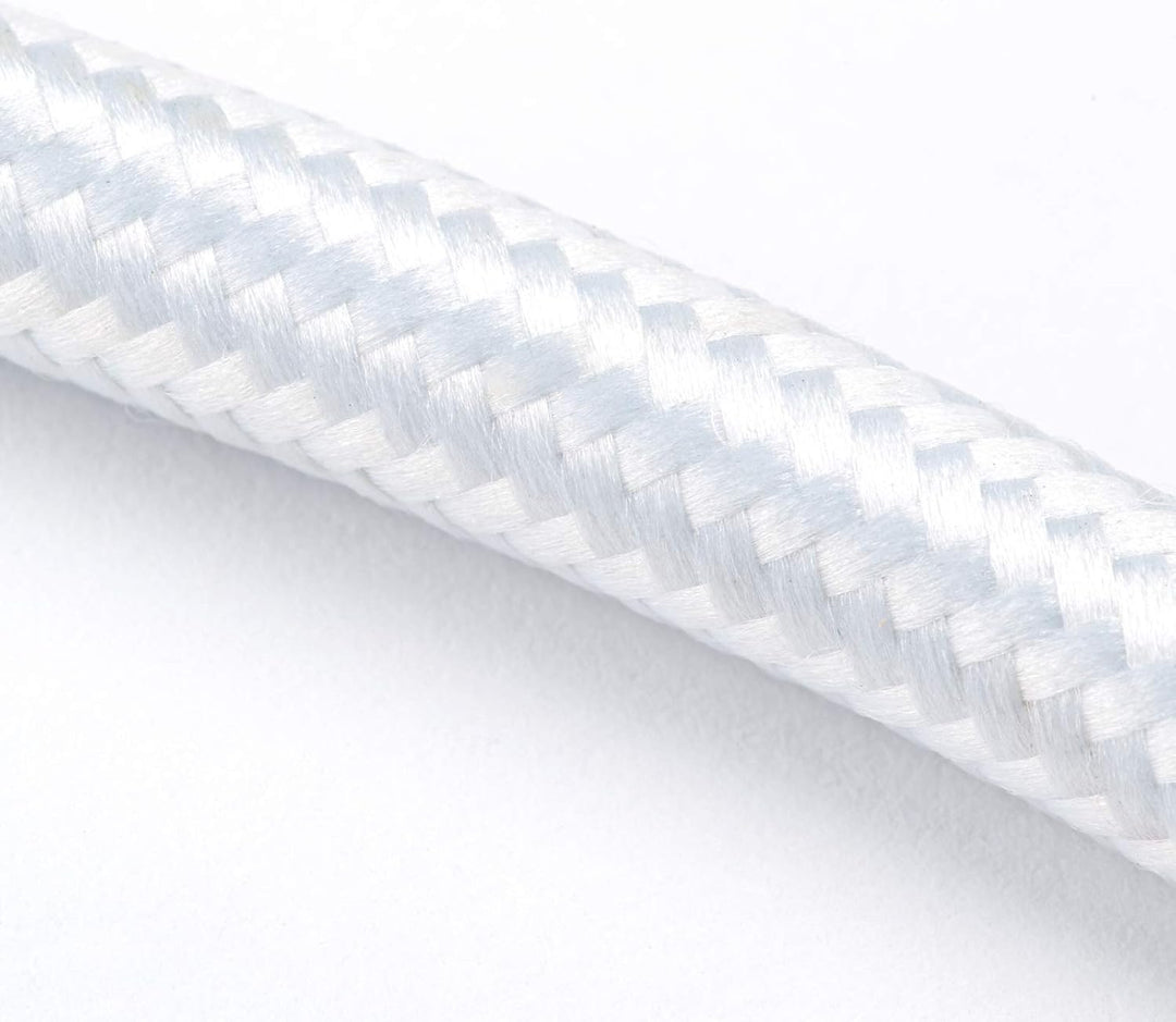 Textilkabel für Lampen, 50 m Weiss, 3-adrig, (3x 0,75 mm²) - Kunststoff Stromkabel mit Erdleiter, Te