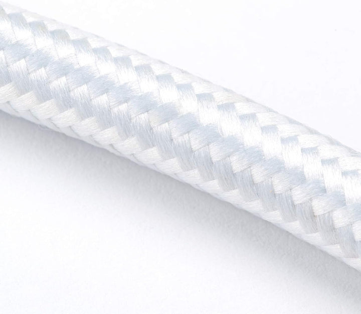 Textilkabel für Lampen, 50 m Weiss, 3-adrig, (3x 0,75 mm²) - Kunststoff Stromkabel mit Erdleiter, Te