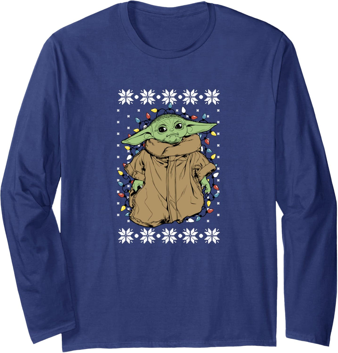 Star Wars The Mandalorian The Child Christmas Lights Langarmshirt
