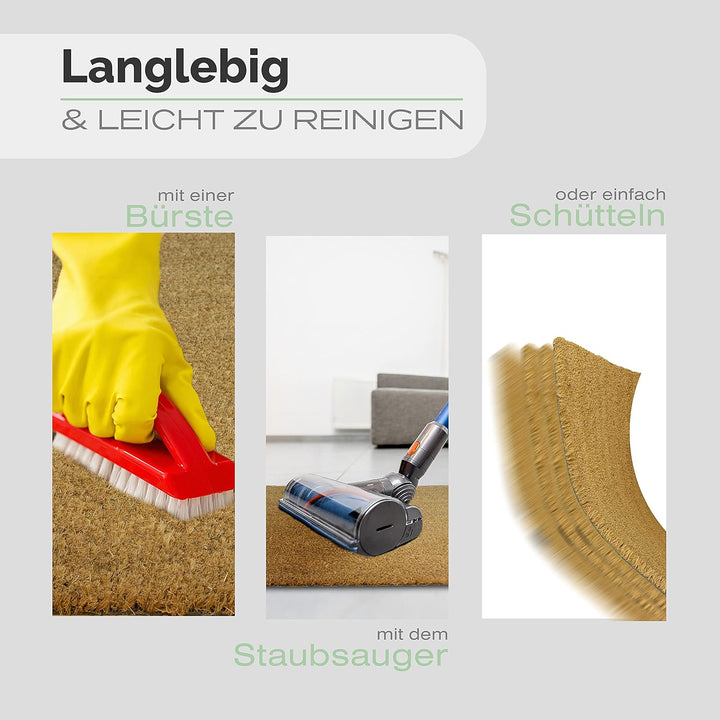 Entrando Fussmatte aus Kokos für aussen - optimale Fussmatte für die Haustür - rutschfest, wetterfes