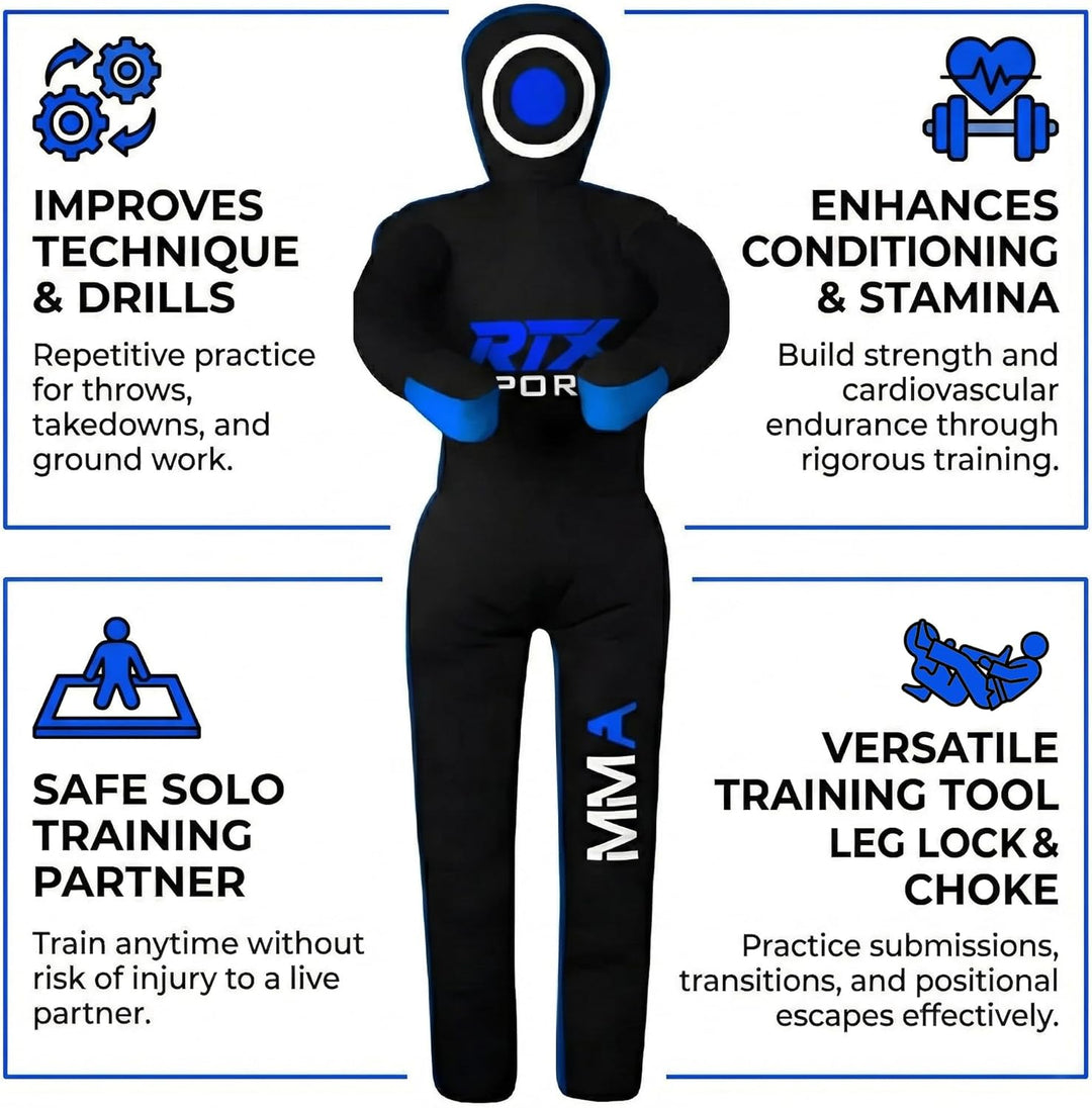 RTX MMA Judo Grappling Dummy -Boxenbeutel Brazilian BJJ Jiu Jitsu Standposition Wrestling BJJ Dummy