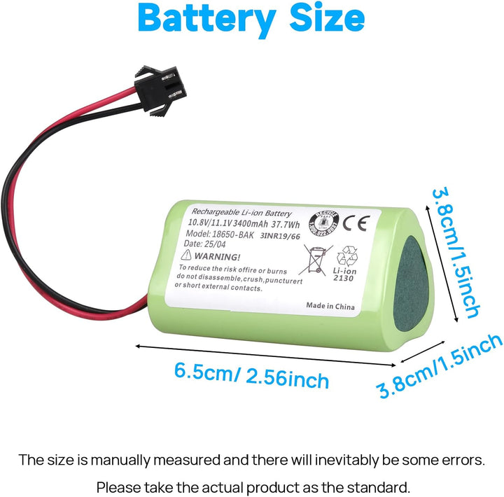 3400 mAh Akku Kompatibel mit Vactidy T6, T7, T8 Roboterstaubsauger, Kompatibel mit Vactidy LS001-02