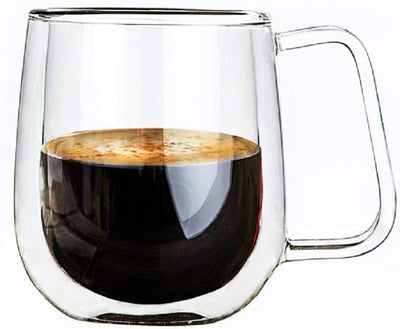 Vicloon Cafissimo Espresso Latte Glastassen,Doppelwandig Kaffee- Tee-Glas,Macchiato Tassenset Glas (