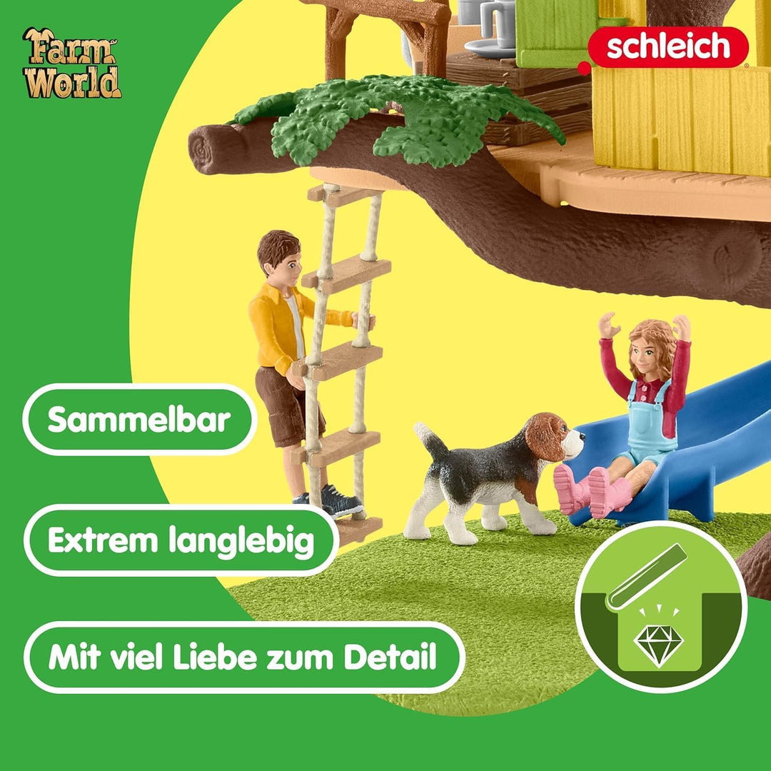 schleich 42408 Abenteuer Baumhaus, für Kinder ab 3+ Jahren, FARM WORLD - Spielset neue Verpackung