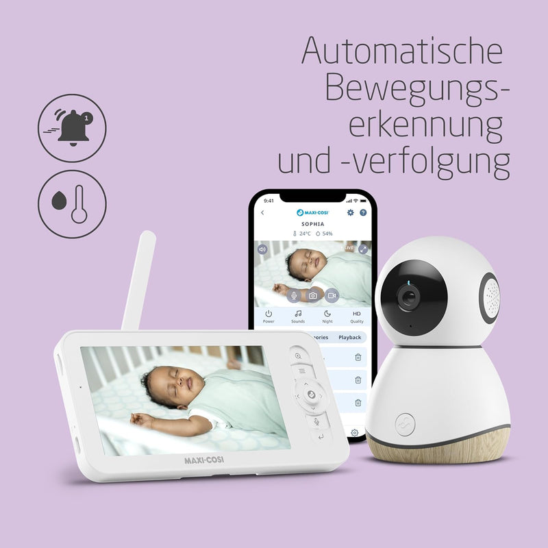 Maxi-Cosi See Pro Babyphone, mit Kamera Handy, Babyphone Kamera, Schreiübersetzer, automatische Bewe