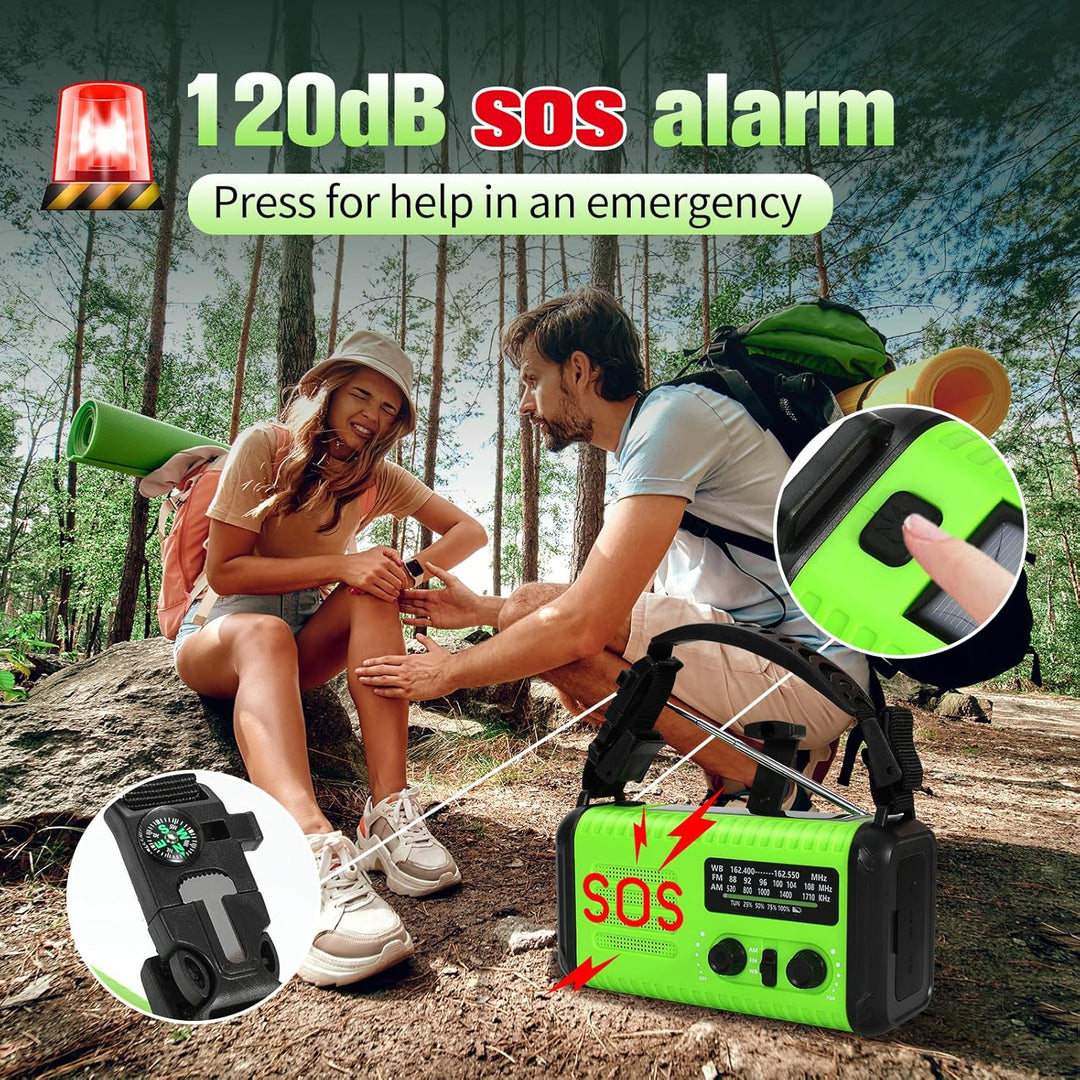 Notfall-Solar-Kurbelradio mit 20.000 mAh, AM/FM NOAA tragbares Wetterradio mit USB-Aufladung, Handy-
