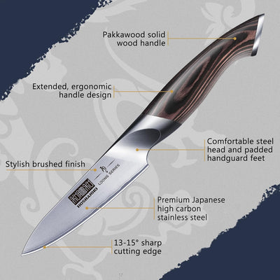 HOSHANHO 10cm Schälmesser, Profi Obstmesser und Gemüsemesser, Küchenmesser Klein Hochwertigem Edelst