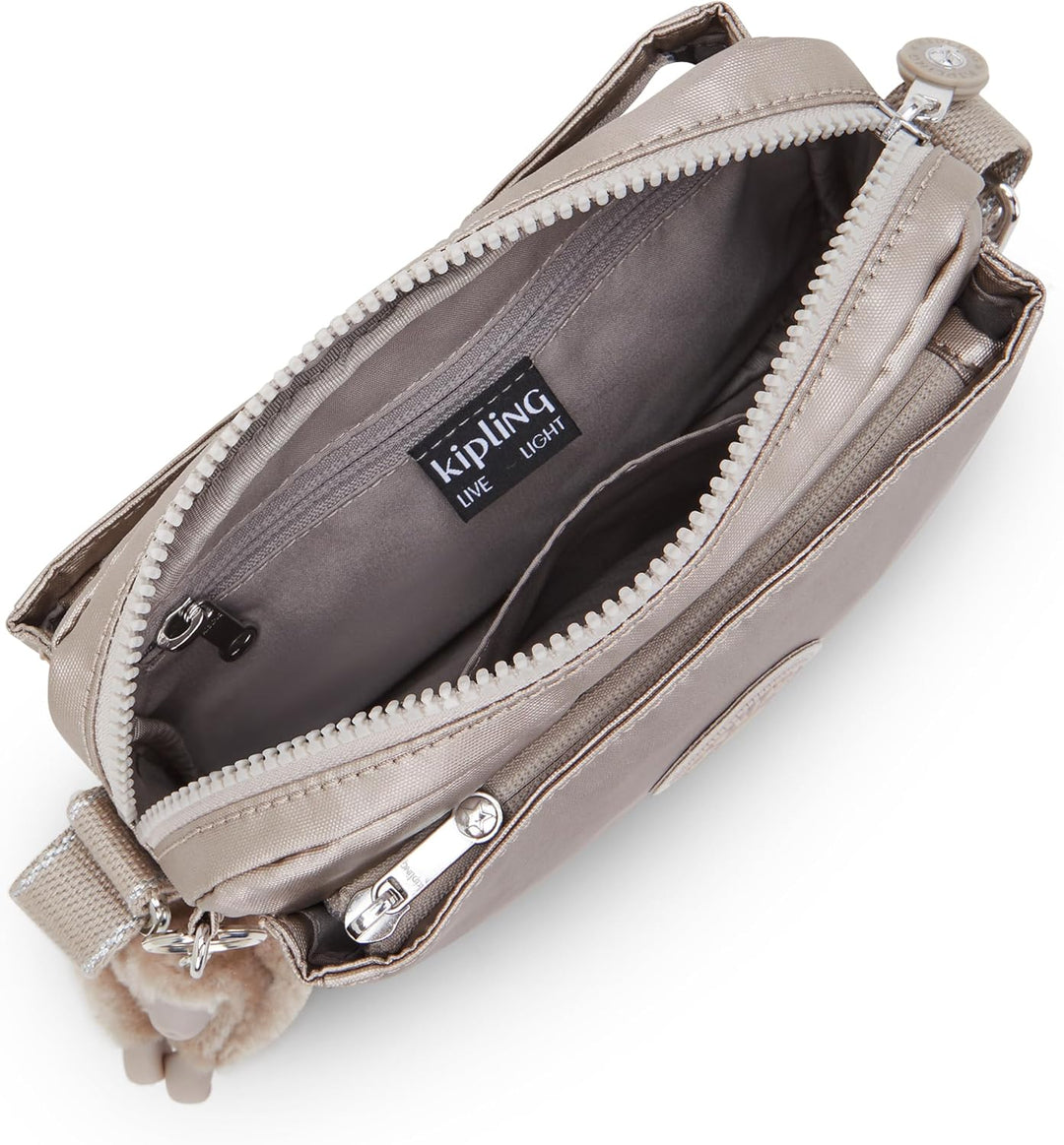 Kipling Women's Abanu Crossbody, Silver (Metallic Glow), 20x13.5x7.5 Centimeters (B x H x T), Metall