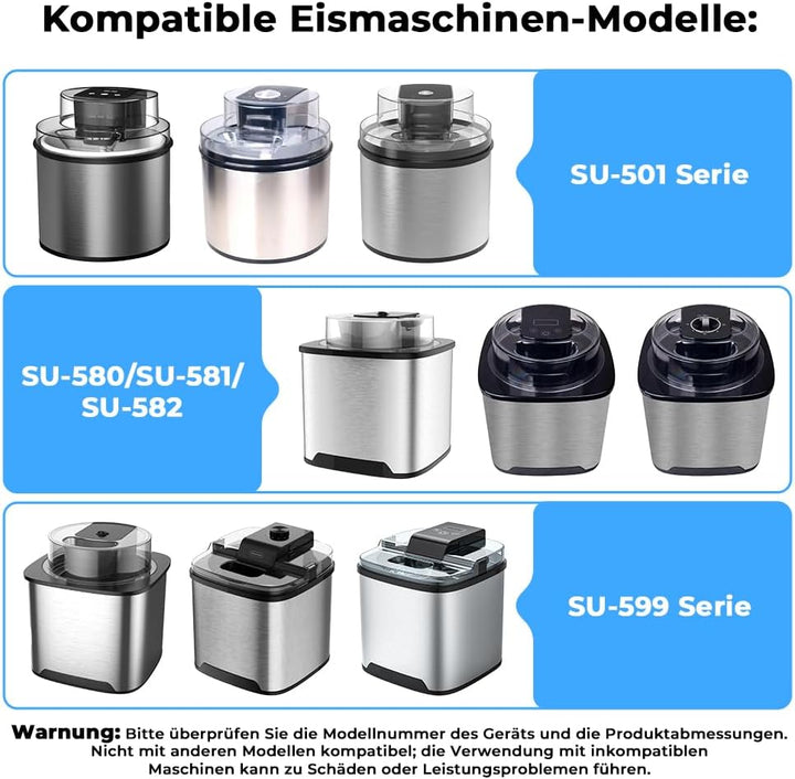 OUSFOT Eisbox Aluminium-Eis 2L für Eismaschinen SU-501/580/581/582/599