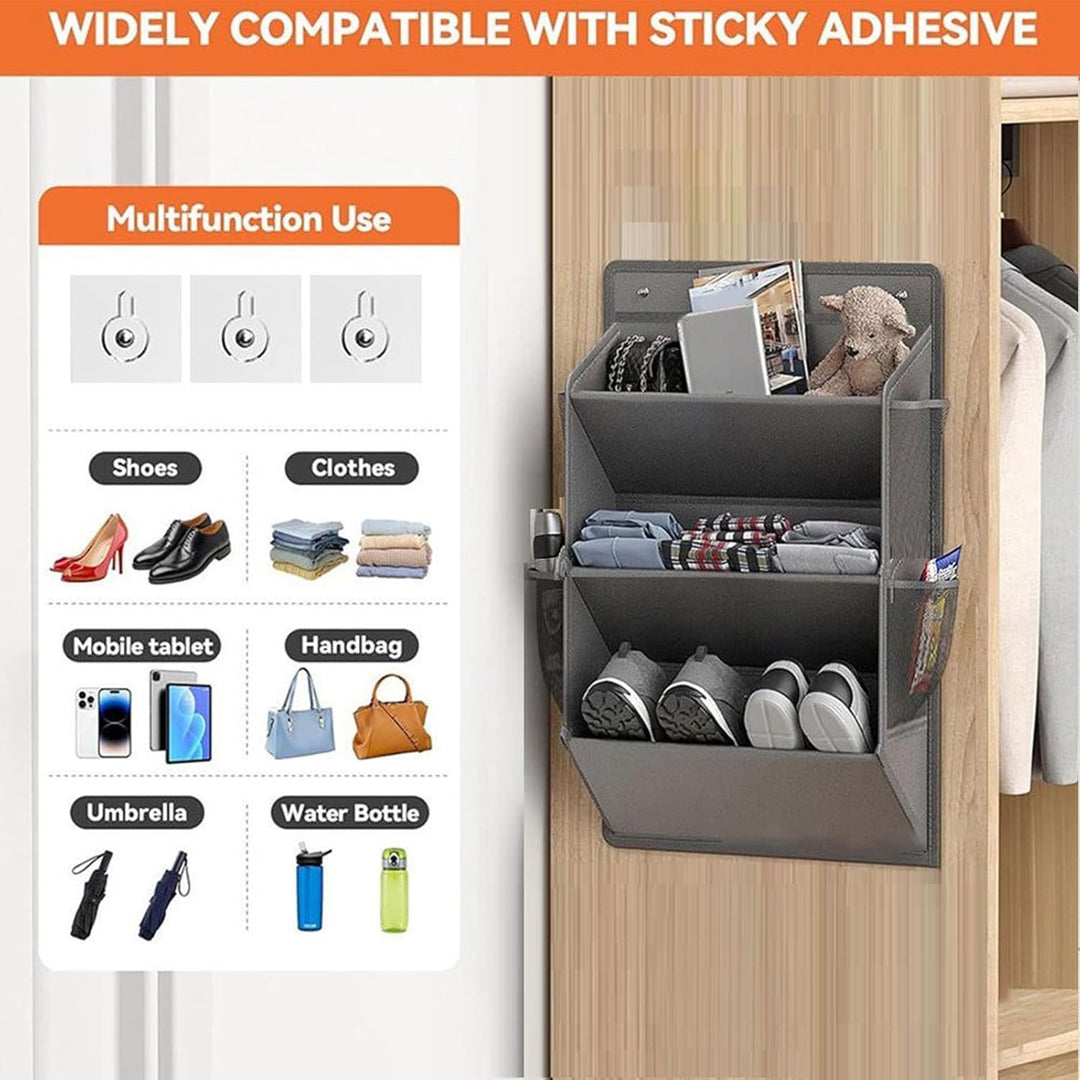 -, 3-lagiger Kleiderschrank-Organizer, schmaler Platz für Schuhe, Kleidung, Handtücher, Geldbörse, W