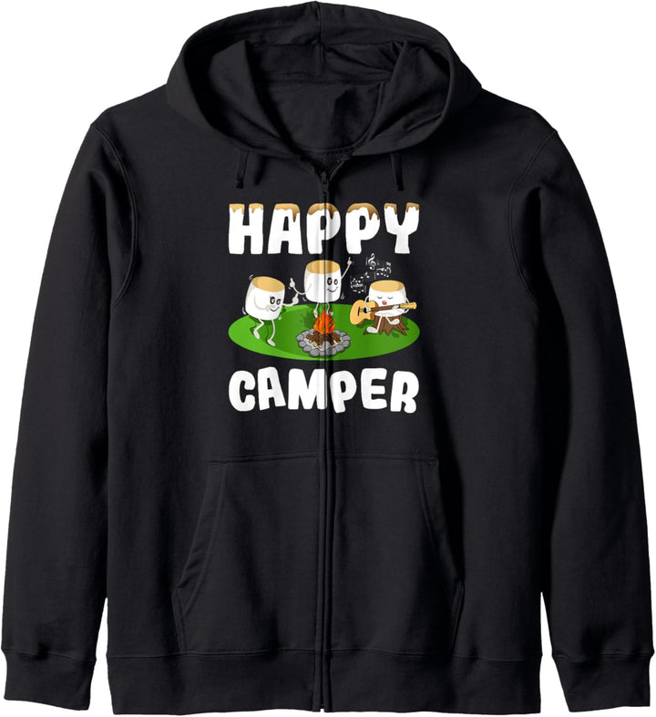 Marshmallows Happy Camper T-shirt Wohnmobil Leben Camping Kapuzenjacke