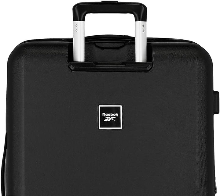 Reebok Roxbury Koffer, mittelgross, Schwarz, 48 x 70 x 26 cm, fester ABS-Kunststoff, integrierter TS