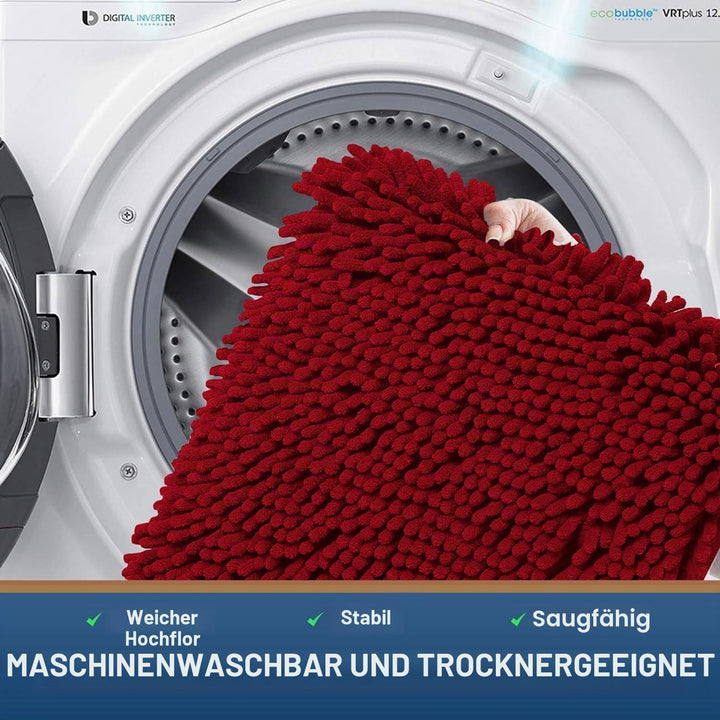 Homaxy rutschfeste Badematte Chenille Badezimmerteppich Mikrofaser Badteppich Saugfähige Hochflor Ba