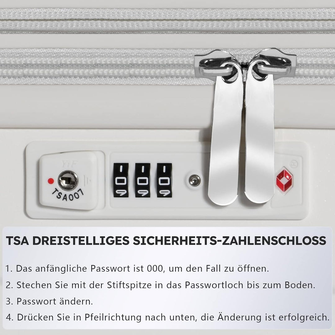 MGOB Koffer Mittelgross Hartschalen Erweiterbar in Polycarbonat Reisekoffer mit 4 Rollen und Haken |