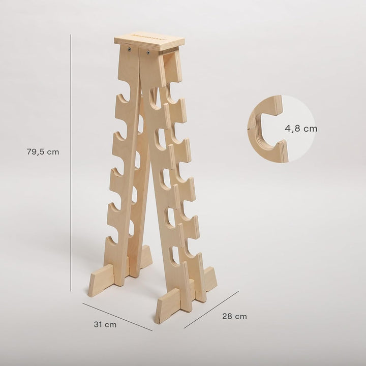 Meanswood Hantelständer Holz – Hantelablage für Zuhause, Kurzhantel Regal, Hantelhalterung aus Holz